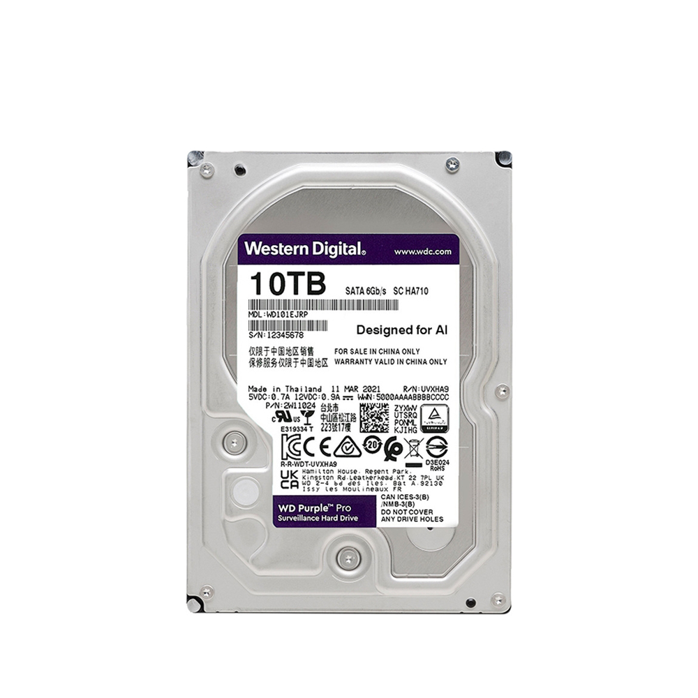1-18TB Specialized Surveillance WD Purple HDD