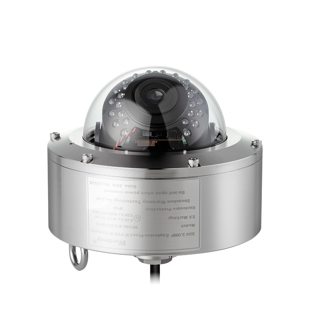 2MP 304 Stainless Steel Explosion-Proof IR Dome IP POE Camera