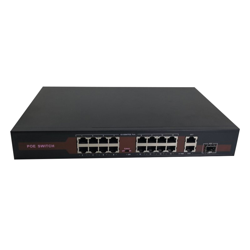 16CHS Double 1000Mbps Uplink Port Single Fiber Port POE Switch