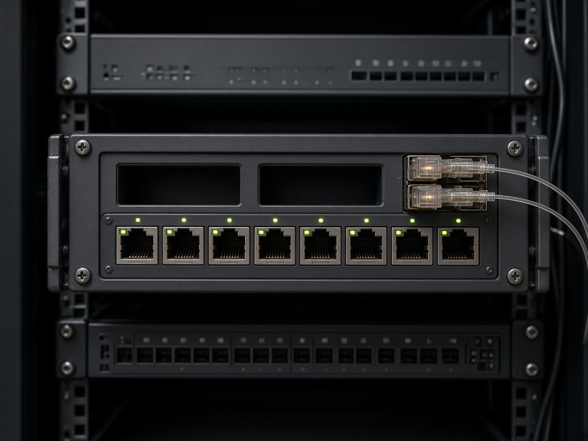 Industrial switches with fiber uplinks in a rack